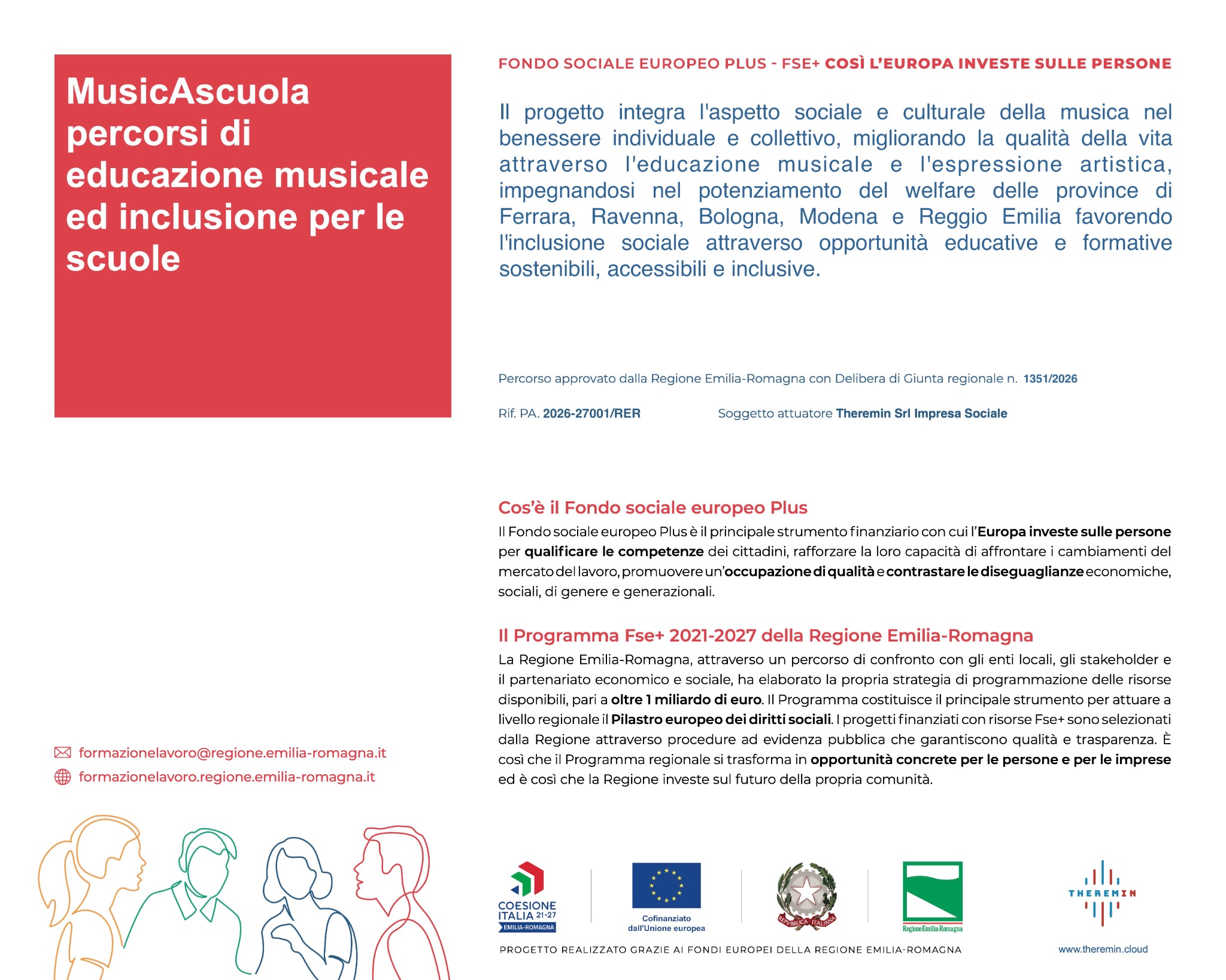 Locandina informativa del progetto MusicAscuola FSE+